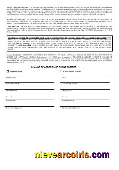 Austria BAWAG PSK bank mortgage statement, 3 pages, 3